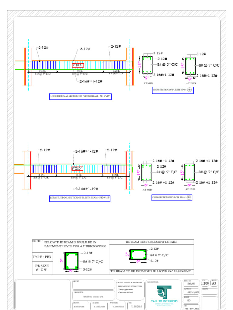 Plinth Beam Reinforcement Details | PDF | Building Engineering ...