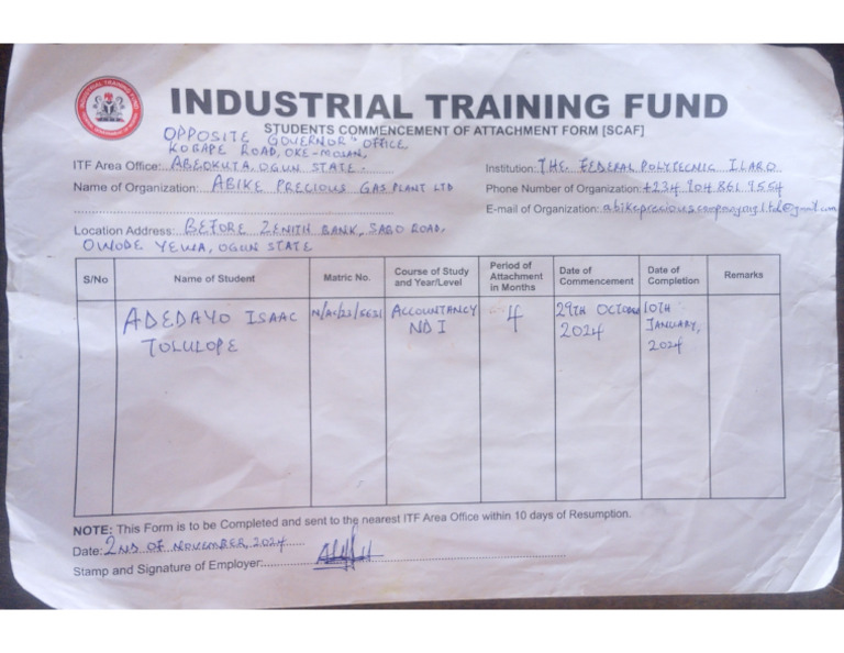 Ift Form | PDF