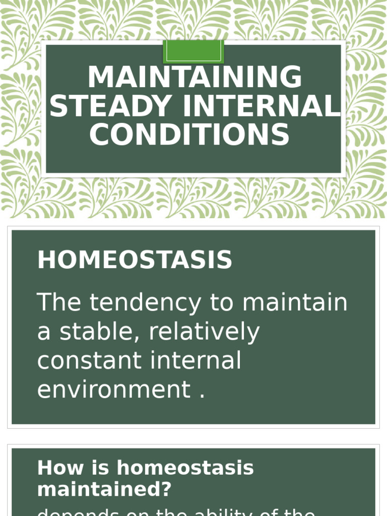Homeostasis: Maintaining Internal Stability | PDF | Osmosis | Homeostasis