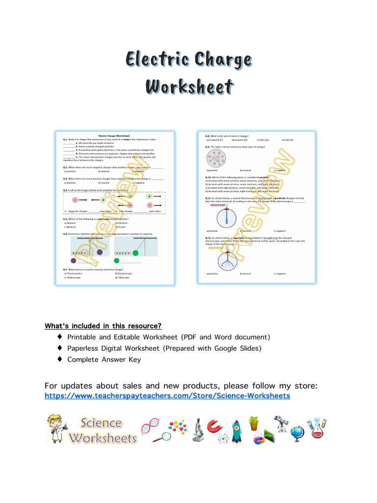 Science Worksheets Pack: PDF & Digital | PDF