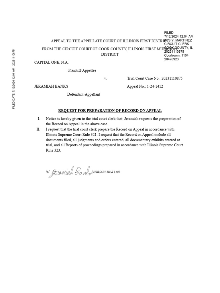 Req - Prep.Rec. TC FSC | PDF | Appeal | Legal Procedure