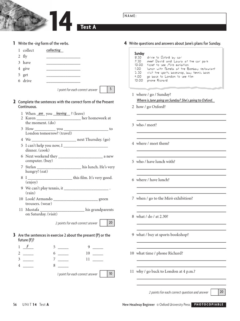 New Headway English Course - Beginner 14 | PDF
