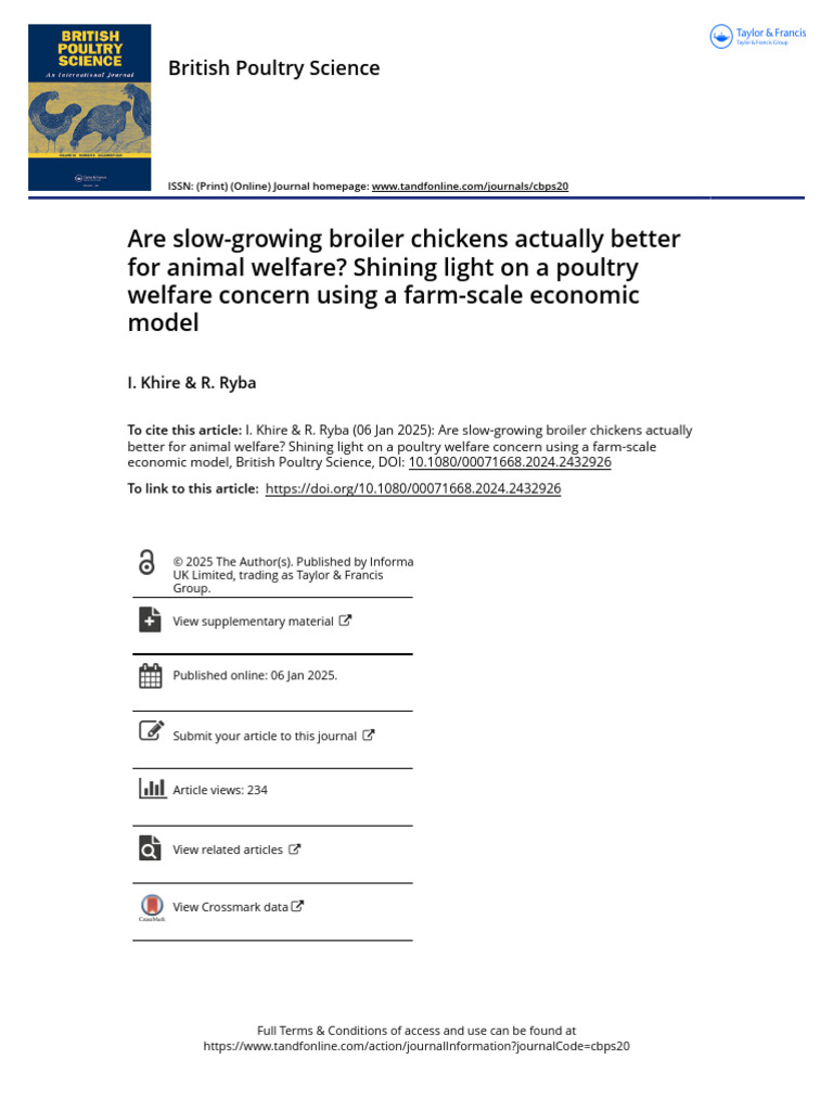Slow-Growing Broilers & Welfare | PDF | Broiler | Animal Welfare