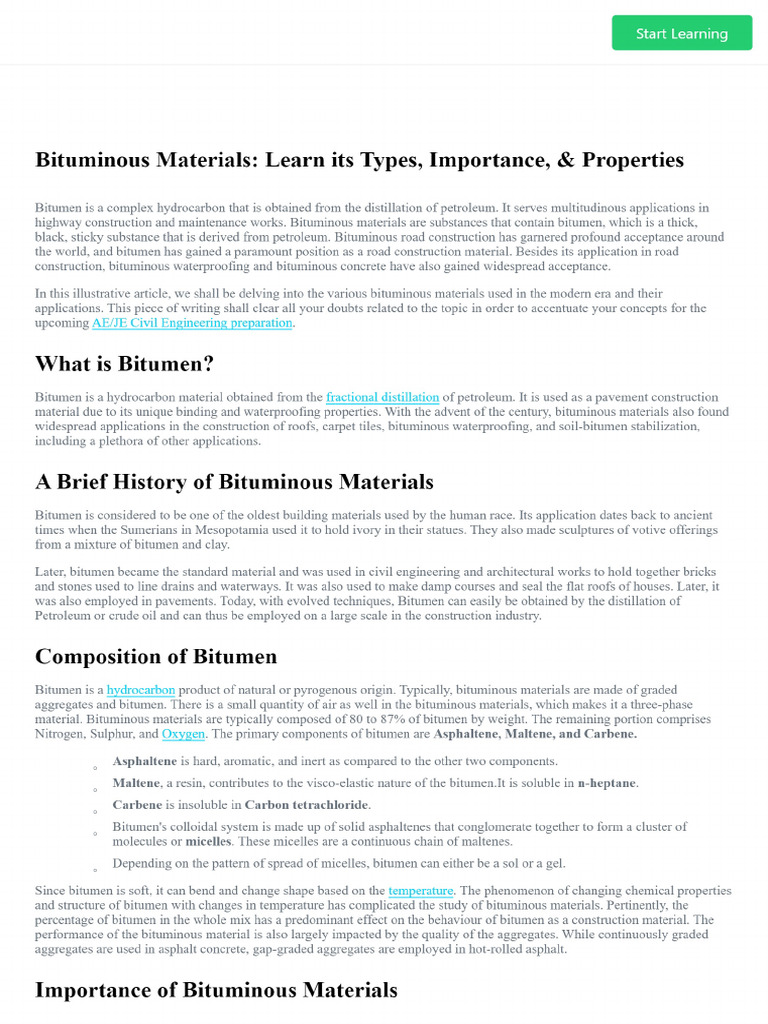 Bituminous Materials - Composition Importance Types Properties 7ce97e7d ...