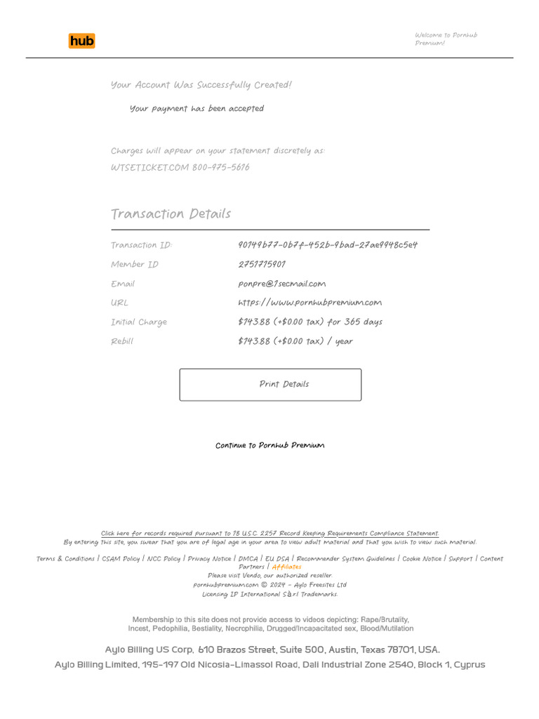 Pornhub Premium Membership Details PDF