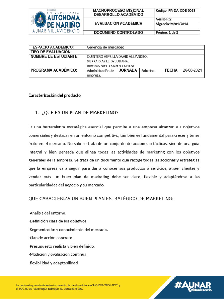 Importancia del Plan de Marketing Empresarial | PDF | Marketing | Business