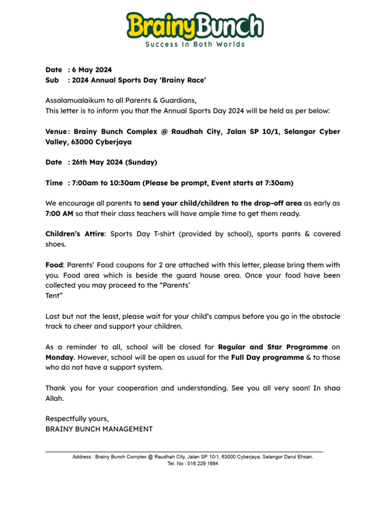 Sportsday Letter | PDF