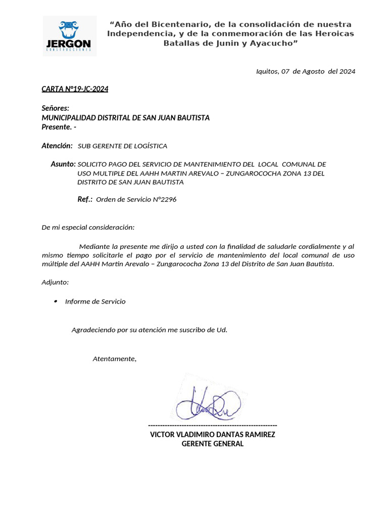 Carta JC - 19 | PDF