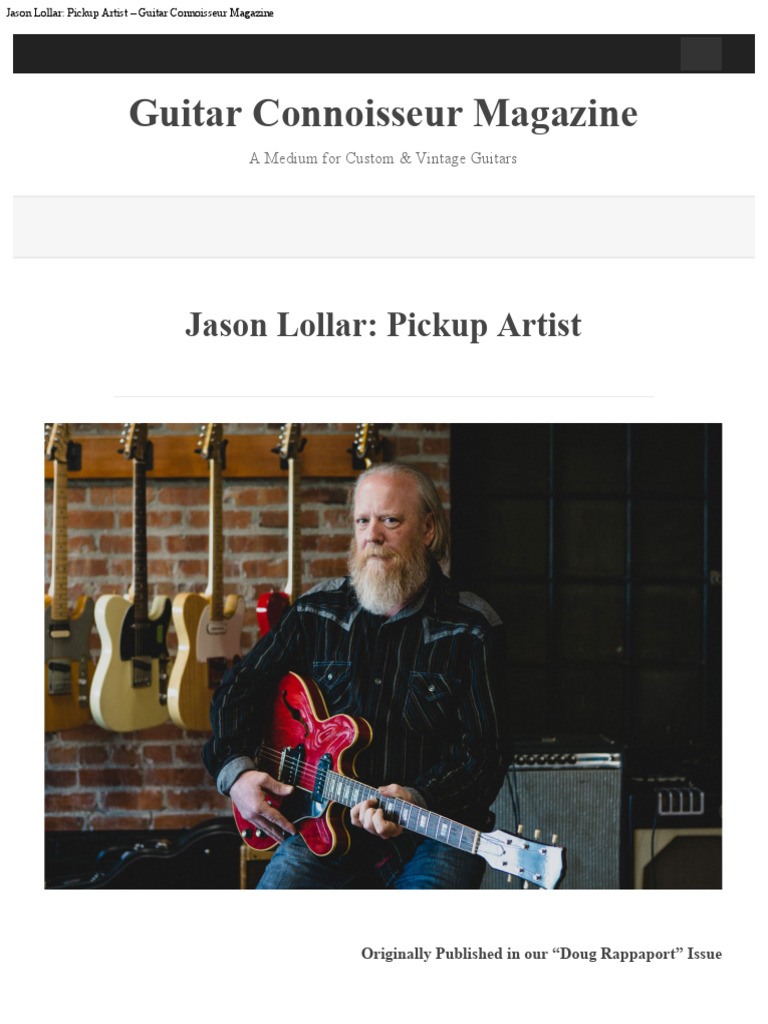 Jason Lollar Pickup Artist - Guitar Connoisseur Magazine | PDF ...