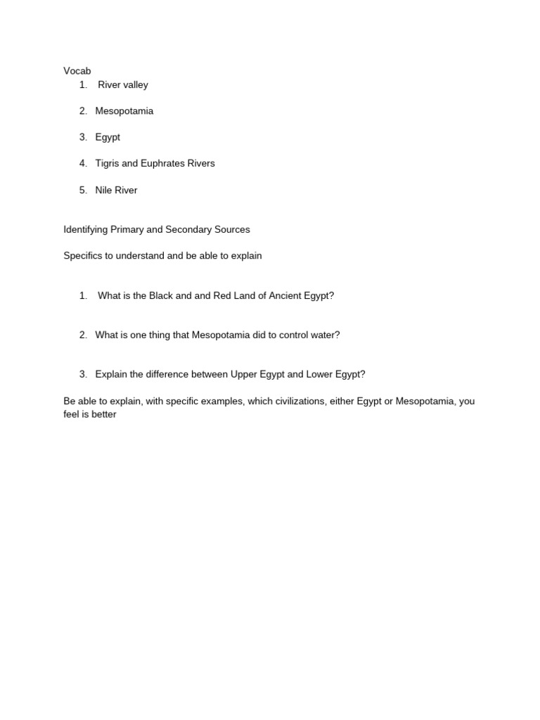 Unit One Study Guild | PDF
