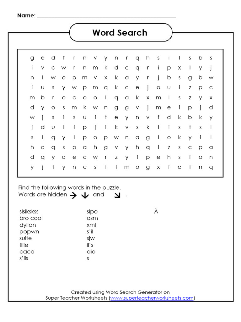Super Teacher Word Search Puzzle | PDF | Word Search | Word Puzzles