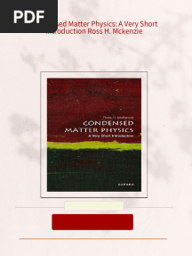 Instant download Condensed Matter Physics: A Very Short Introduction Ross H. Mckenzie pdf all chapter