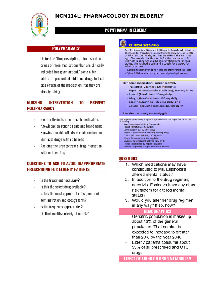 Managing Polypharmacy in Elderly Care | PDF | Pharmacology | Pharmacy