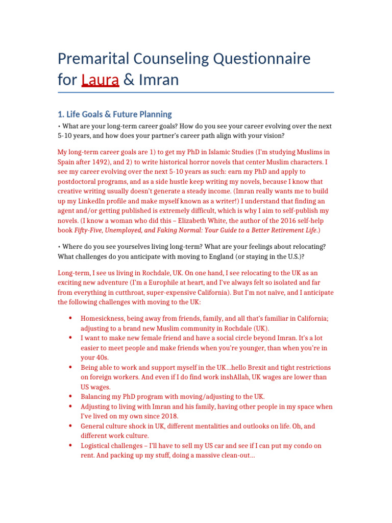 Questionnaire | PDF | Psychotherapy | Cognitive Behavioral Therapy