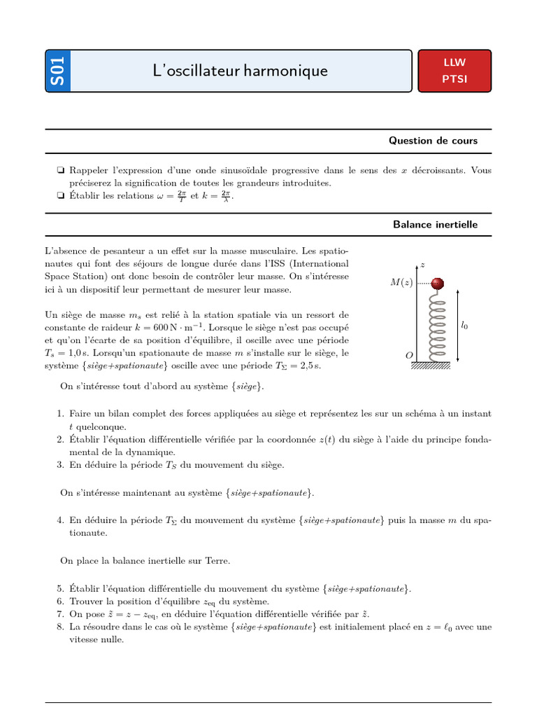 Balance Inertielle et Oscillateur Harmonique | PDF | Vagues | Masse