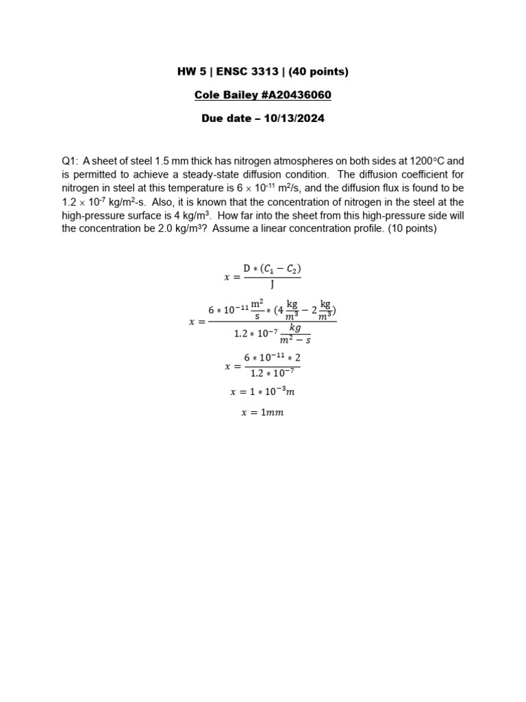 Diffusion Analysis in Steel and Carbon | PDF | Diffusion | Materials ...