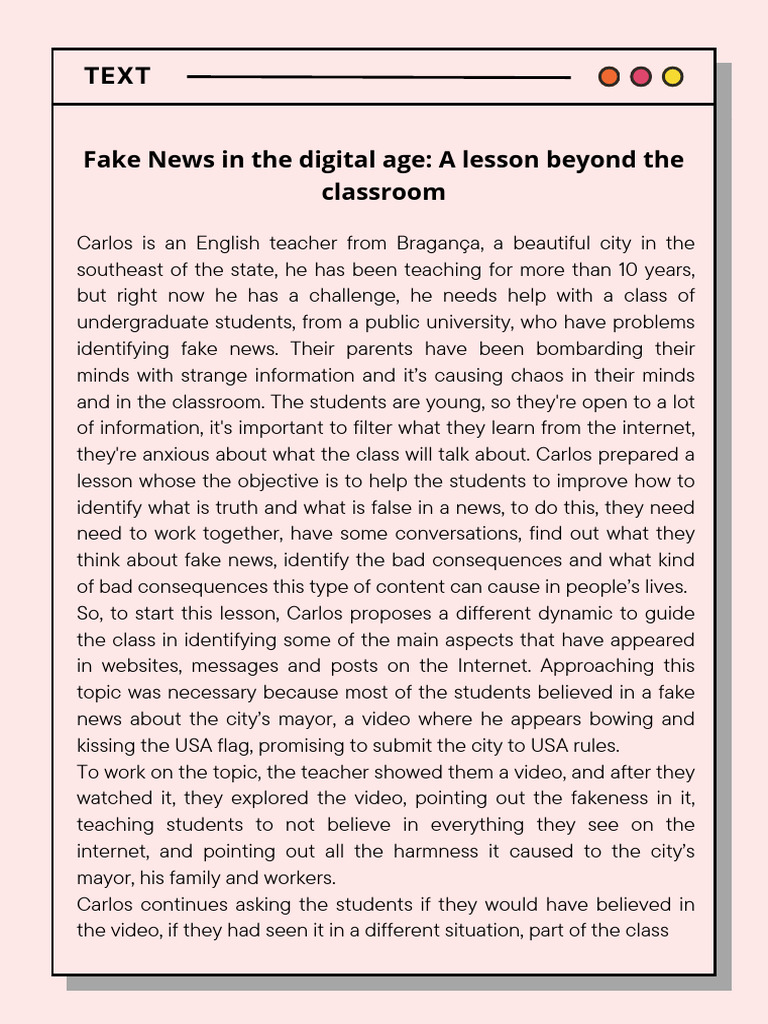 Teaching Students to Spot Fake News | PDF | Teachers | News