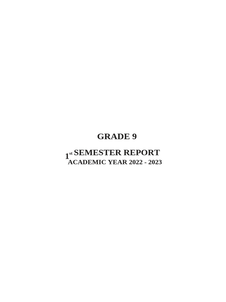 Grade 7-9 Semester Reports Summary | PDF