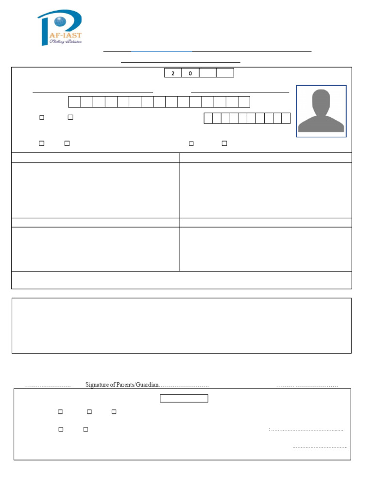 Pak-Austria Hostel Accommodation Form | PDF