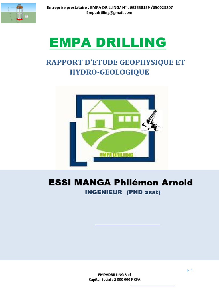 Étude géophysique pour forage en eau | PDF | Hydrogéologie | Forage
