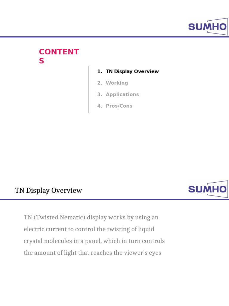 TN Display: Overview and Applications | PDF