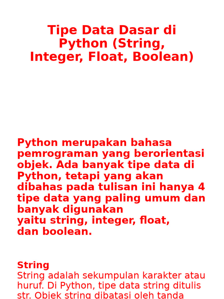 Tipe Data Dasar di Python | PDF