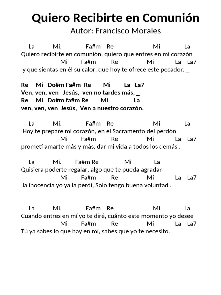 Quiero Recibirte en Comunión | PDF