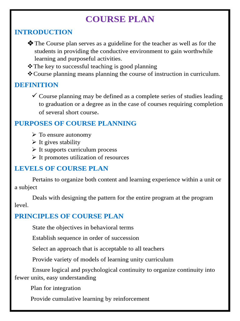 Course Plan for B.Sc Nursing IV Year | PDF | Curriculum | Learning