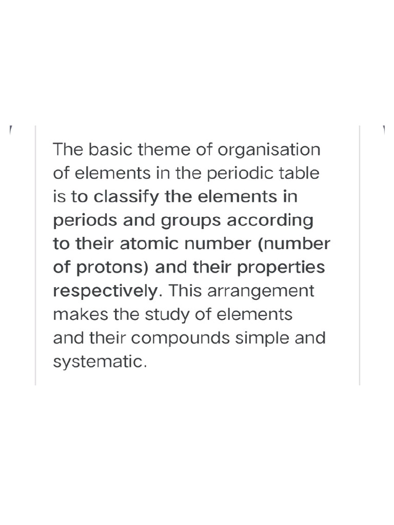 Periodic Classification of Elements Part 1 | PDF
