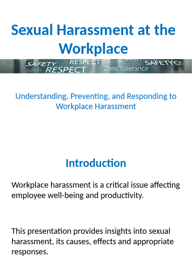 Understanding Workplace Sexual Harassment | PDF | Sexual Harassment ...