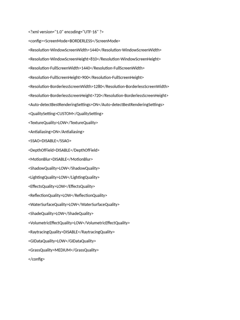Game Graphics Configuration Settings | PDF