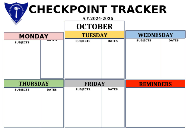 Checkpoint Tracker A.Y. 2024-2025 | PDF