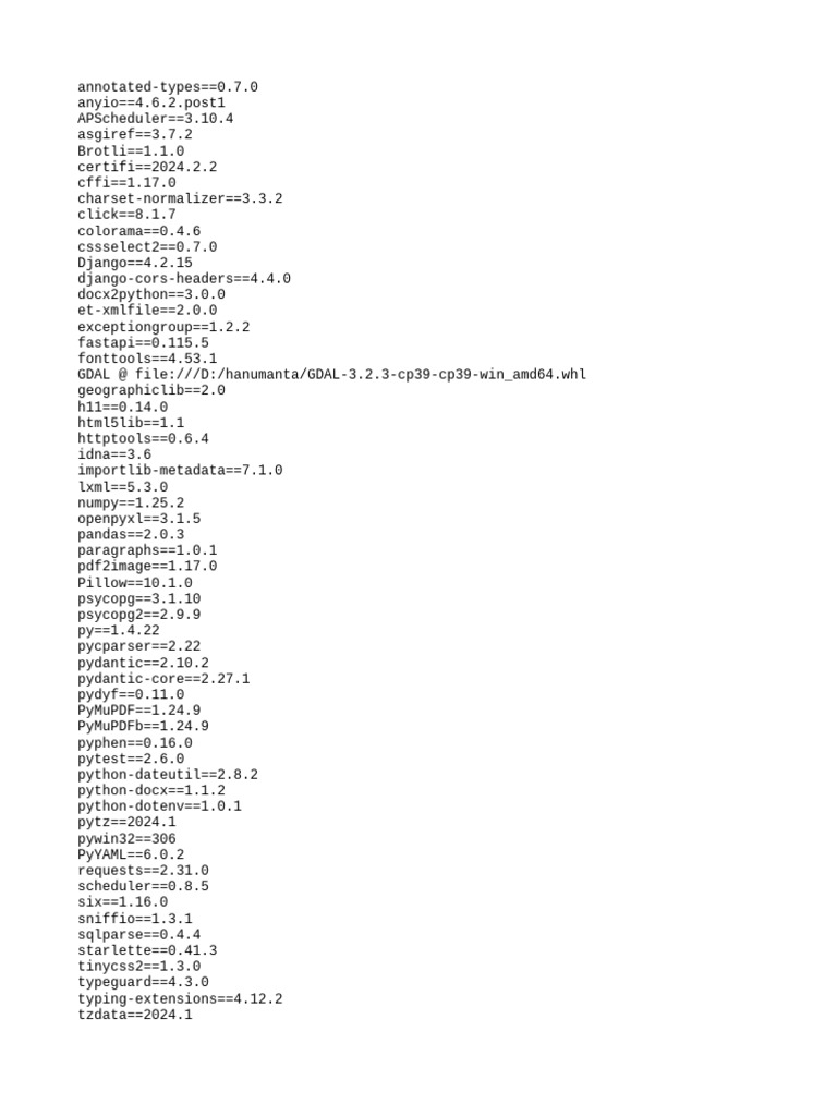 Python Package Dependencies List | PDF