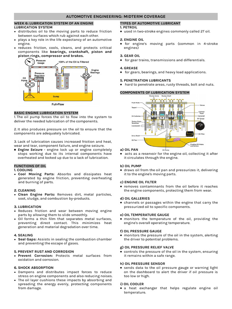 Engine Lubrication System Overview | PDF | Fuel Injection | Internal ...
