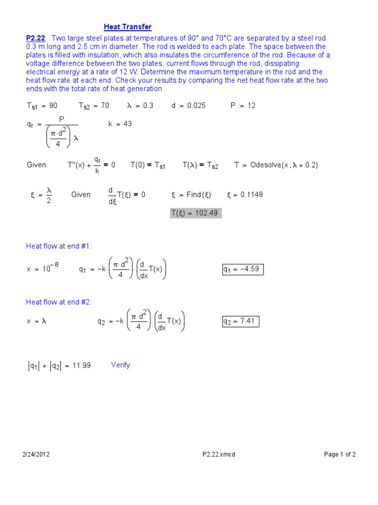 Heat Transfer in Steel Rods Analysis | PDF