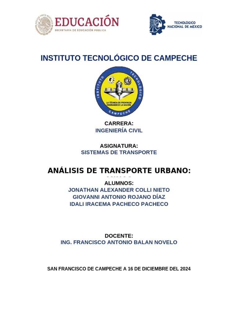 Análisis del Transporte Urbano en Minas | PDF | Transporte | Transporte ...