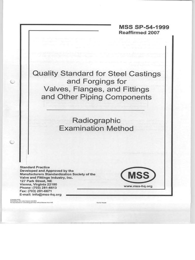 MSS SP-54 (1999) RT | PDF