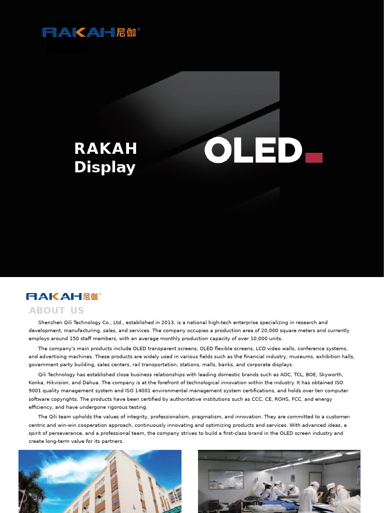 RAKAH宣传画册（英文版） | PDF | Oled | Retail