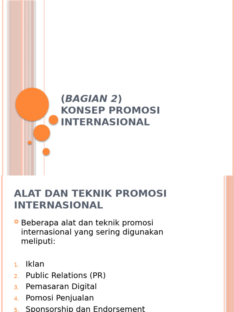 11 Konsep Promosi Internasional | PDF