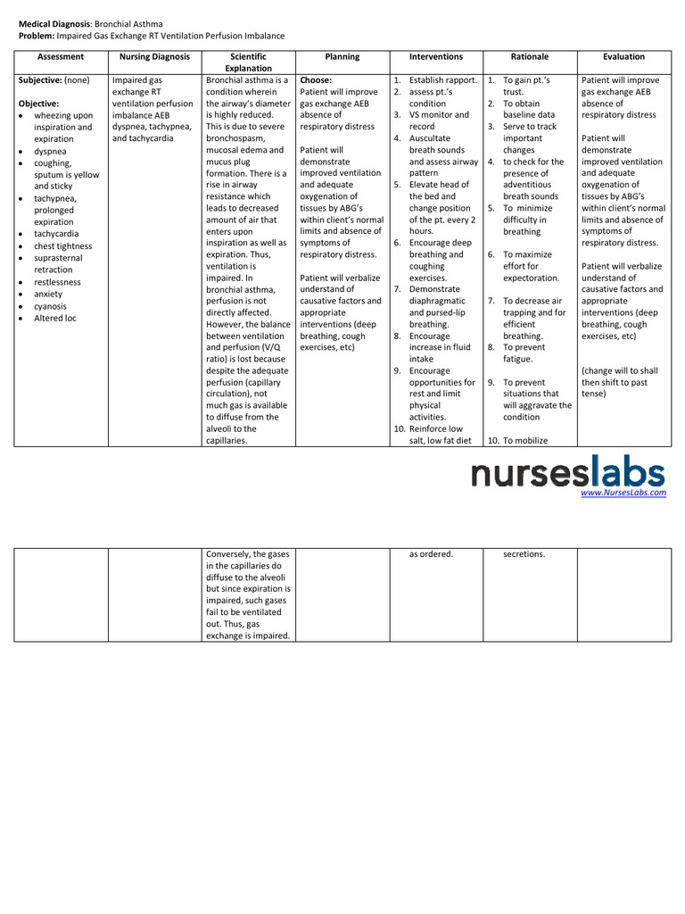Asthma Impaired Gas Exchange PDF