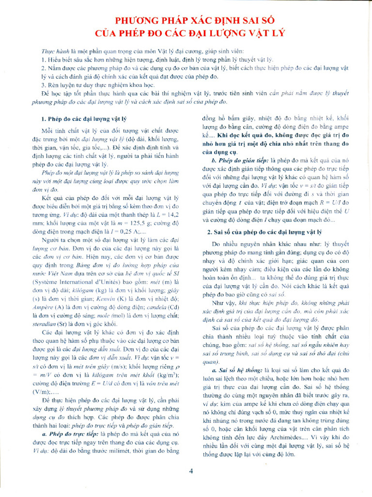 Lý Thuyết Sai Số | PDF