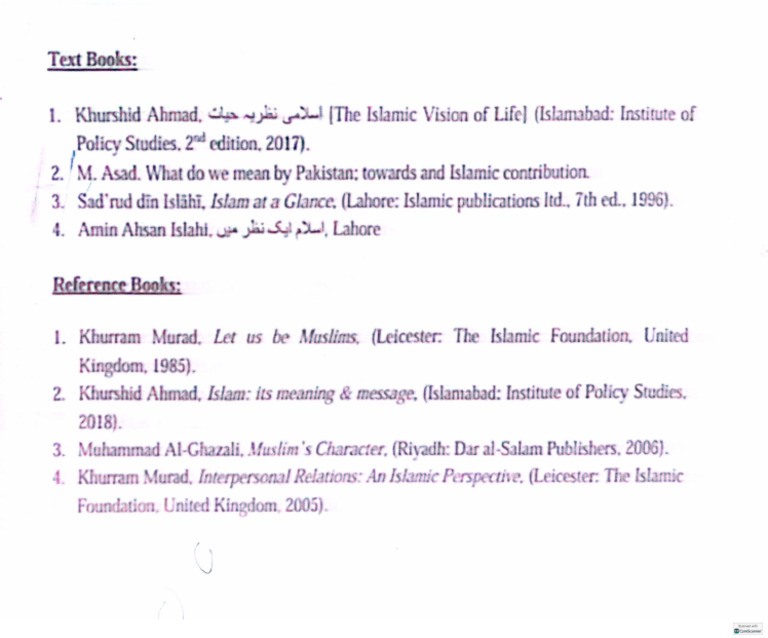 Islamic Studies Book Pdf