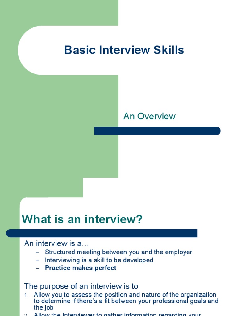 Essential Interview Skills Overview | PDF | Interview | Suit (Clothing)
