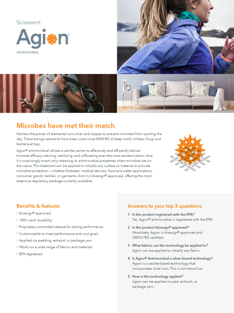Agion Antimicrobial Efficacy Overview | PDF | Antimicrobial | Textiles