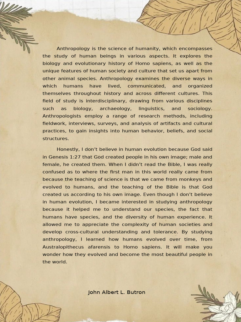 Understanding Anthropology and Culture | PDF | Anthropology | Human