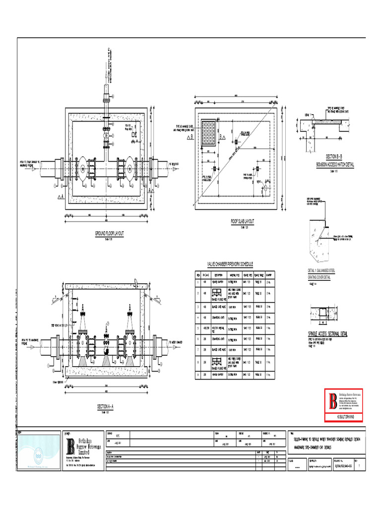Valve Chamber Pipework and Layout Details | PDF