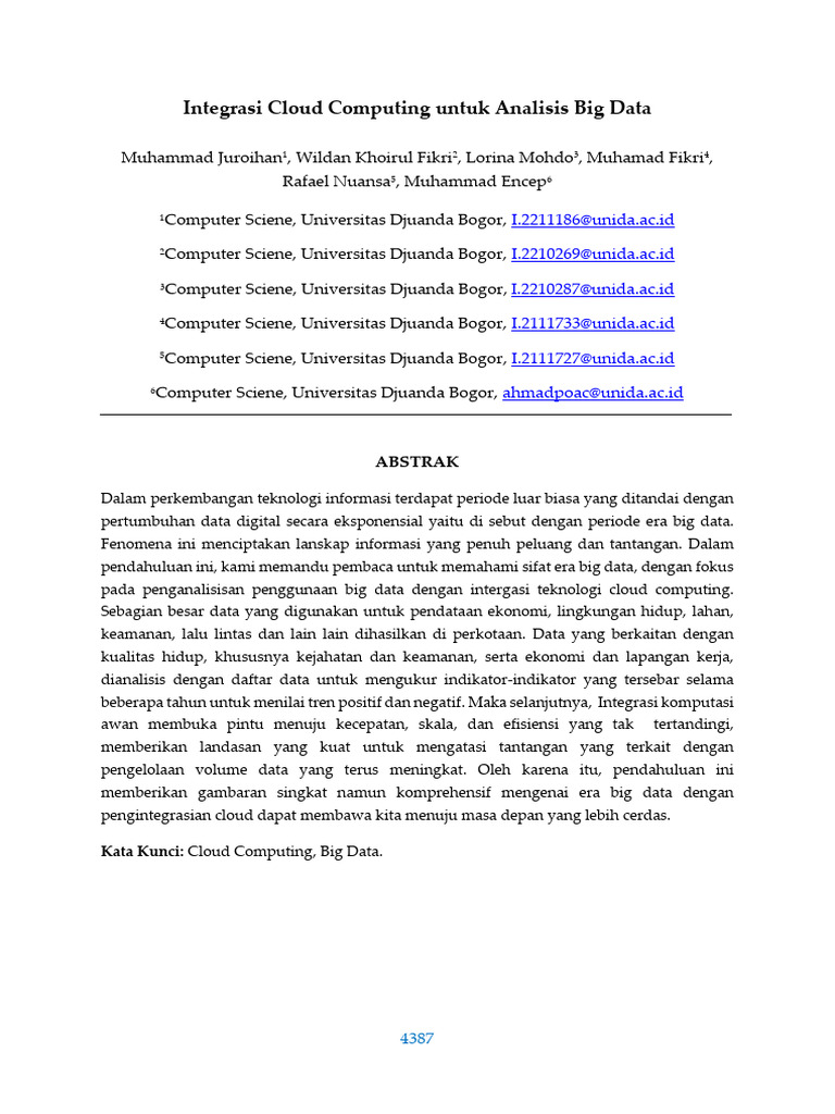 Integrasi Cloud Computing Untuk Analisis Big Data | PDF