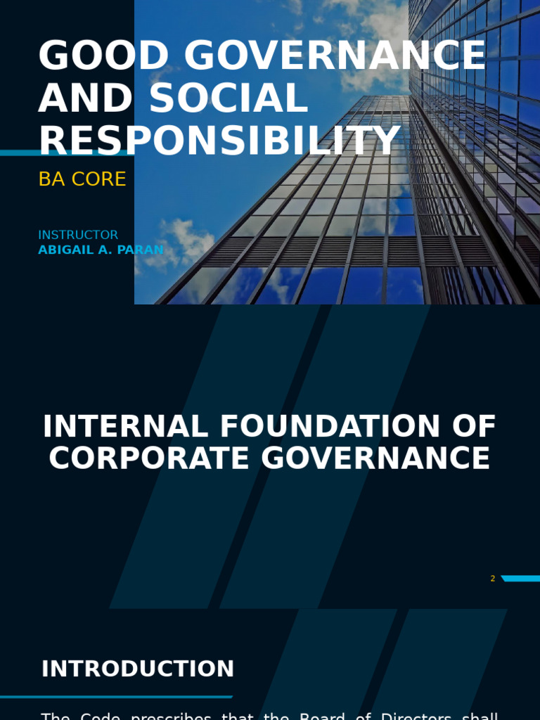 (M) Good Governance and Social Responsibility (CHP 3-4) | PDF ...