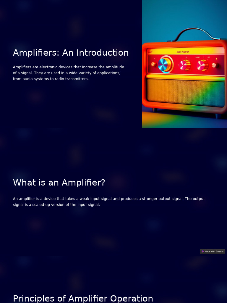 Understanding Amplifiers and Their Functions | PDF | Amplifier | Transistor