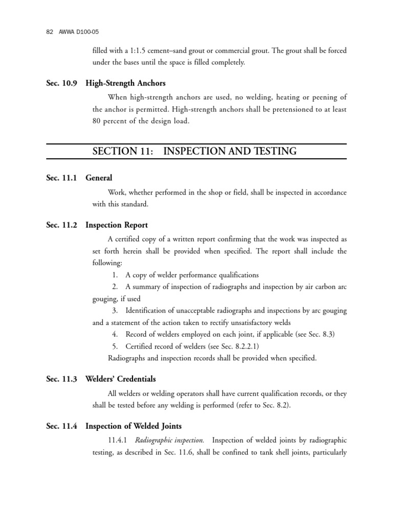 Sec. 11.4 Inspection of Welded Joints | PDF | Welding | Construction